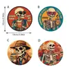 Posavasos de Madera Halloween Festival Clásico Retro Restaurante Vajilla Aislamiento Posavasos para Té Antideslizante Base para Taza Set Festivo