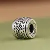Colgante de plata de ley 925 con diseño retro de ciervo dorado, con diez mil caracteres, texto de juego, cuentas de barril, para mujer, venta al por mayor