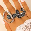 Collar y Pulsera de Acrílico Irregular con Colgante de Diamante Negro de Lujo Ligero Transfronterizo Europeo y Americano para Mujer Otoño e Invierno