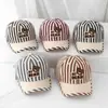 Yiwu Sombreros al por mayor Gorras de béisbol a rayas de moda para niños y niñas Gorras sencillas para el sol para exteriores para bebés y niños pequeños