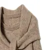 Estilo Europeo y Americano 2025 Invierno Nuevo Suéter de Punto Versátil para Mujer, Cuello Redondo, Manga Larga, Bufanda