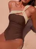 Traje de baño para mujer 2027 nuevo estilo europeo y americano, sexy de una pieza, que oculta el abdomen, adelgazante, para playa y aguas termales, traje de baño de una pieza transfronterizo