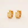 Diseño Creativo Clips para Orejas Texturizados, Chapados en Cobre con Oro Real de 24 Quilates, Pendientes Minimalistas de Moda de Alta Gama para Mujeres, Pendientes Estilo Ins Geométricos