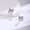 Brincos de pérola em formato de laço femininos leve luxo design simples nicho senso de alta qualidade brincos novos brincos da moda atacado