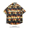 Camisas Hawaianas de Manga Corta al por Mayor Transfronterizas, Camisas de Manga Corta para Hombre, Nuevas Camisas Florales de Playa de Verano para Hombre, Atuendos para Pareja