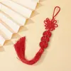 Pingente de Paz de Cabaça com Moeda de Cobre e Nó Chinês, Enfeite Festivo para Pendurar no Carro, Decoração para Porta Interna e Mesa de Cabeceira
