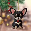 Pendente para Carro Mais Vendido Transfronteiriço Cachorro Chihuahua Acrílico Transparente para Carro Presente de Feriado Mochila e Chaveiro