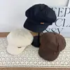 Boina Nueva de Otoño Moda para Mujer Versátil Estilo Japonés Adelgazante Octogonal Retro Casual Color Sólido Gorra de Periódico