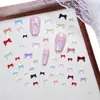 100 Mini Decoraciones de Uñas con Moños, Accesorios para Uñas de Tamaño Grande y Mediano, Pedrería para Uñas Estilo Mixto Negro y Rosa, Accesorios Pequeños