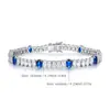 Nuevo modelo brazalete de tenis de una fila ovalado de espinela azul de 3 mm con incrustaciones de cobre, simple y de lujo ligero, nicho, venta al por mayor transfronteriza de Amazon