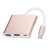 Expansor Tres en Uno Tipo C a HDMI Cable Adaptador 4K Convertidor para Teléfono Móvil y Notebook Cable HD Estación de Acoplamiento