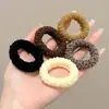 Ligas para el Cabello de Color Café para Otoño e Invierno, Bandas Elásticas de Alta Elasticidad, Cuerdas para el Cabello para Niñas, Cuerdas para el Cabello de Moda de Alta Gama, Accesorios para el Cabello para Cola de Caballo Alta