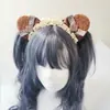 Conejo de Leche* Oso Pequeño Cacao/hecho a mano Lolita Oreja de Oso de Chocolate Diadema KC Lolita Accesorio para el Cabello Diadema