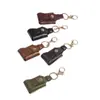 Chaveiro de Carro Couro PU Chaveiro de Metal Cor Pura Anti-Perda Pingente de Chaveiro Chaveiro de Bolsa Couro Marca Tendência