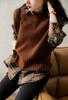 Colete Suéter Antipelúcia Hongtai Primavera e Outono Novo Estilo Japonês Gola Redonda Cor Sólida Abotoado Feminino Slim Moda Malha Colete