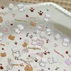 Pegatinas Populares de Oso de Dibujos Animados Planas 3D Delgadas Resistentes para Uñas Lindas de Chica Pura Adhesivas para Uñas Decorativas DIY