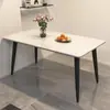 Juego de Mesa y Sillas de Comedor de Pizarra, Mesa de Comedor para Uso Doméstico, Apartamento Pequeño, Mesa de Comedor de Sala de Estar de Lujo Ligero, Rectangular, Moderna, Mármol, Minimalista