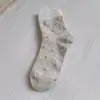 Calcetines Florales Dulces para Mujer, Malla Fina Transpirable Anti-Olor para Primavera y Verano, Calcetines Holgados, Estilo Ballet Japonés, Sin Costuras, a Media Pantorrilla