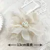 Presilha de Cabelo Flor de Rede Pérola Doce Presilha de Cabeça Traseira Estilo Ins Acessórios de Cabelo Headwear Sentido Avançado Grampo de Cabelo Acessórios de Cabelo