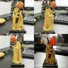 Bestseller transfronterizo: Bastón de calabaza brillante con estatua de fantasma con capucha, Adorno de artesanía de resina para decoración del hogar de Halloween