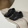 Zapatos de Cuero para Niños Estudiante Negro Estilo Británico Zapatos Versátiles de Rendimiento Traje para Niños Zapato de Flor para Niños