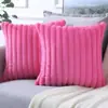 Fábrica atacado estilo nórdico fronha de pelúcia grossa acolchoada simples cor sólida pelo de coelho almofada sofá cabeceira almofada lombar