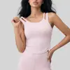 Chaleco Deportivo de Color Sólido Juyitang para Mujer con Almohadillas para Sujetador Incorporadas, Empalme de Doble Tirante, Alta Elasticidad, Ajustado, Ropa para Yoga y Fitness