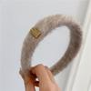 B058-2 Faixa de cabeça de esponja de alta qualidade estilo Chanel, faixa de cabeça de pelo de mink estilo outono e inverno, acessórios de cabelo de pelúcia estilo Hong Kong
