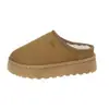 Pantuflas de nieve de suela gruesa para mujer, nuevo modelo de invierno, doble uso para caminar o pisar el talón, engrosadas y cálidas, botines cortos de algodón para mujeres del Noreste