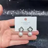Brincos de Zircônia Pérola Zero-Shang para Mulheres, Únicos e Versáteis, Pino de Prata S925, Atacado de Acessórios Yiwu, Estilo Outono/Inverno, Garantia Pós-Venda