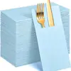 Juego de Cubiertos Desechables Transfronterizos, Servilletas de Papel Gruesas Libres de Polvo, Servilletas de Papel Plegables Libres de Polvo en Bolsillo de Lino para Restaurante Occidental Hotel