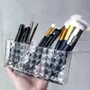 Organizador de maquillaje de tres compartimentos, caja divisoria de escritorio para labiales y sombras de ojos, estante de almacenamiento para brochas de maquillaje, cuidado de la piel y lápices de cejas