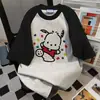 Camiseta de Manga Corta con Estampado Lindo de Dibujos Animados y Bloques de Color 2026 Verano Nuevo Casual Holgada Versátil