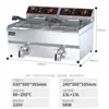 Fritadeira elétrica Ness Fritadeira comercial de mesa Grande capacidade Banca Cilindro único Cilindro duplo Frango frito Batatas fritas Tofu fedorento Fritadeira