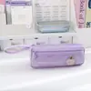 Estuche para lápices de color macaron muy atractivo y lindo, resistente al agua y a la suciedad, bolsa de papelería para estudiantes, caja de lápices de gran capacidad estilo ins