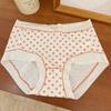 Calzones de algodón modal de tiro medio sin costuras con lunares de onda japonesa para niña, estampado de lunares, algodón con entrepierna antibacteriana, venta al por mayor para damas