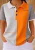 2026 Transfronterizo TEMU Nueva Blusa de Verano para Mujer Color Sólido Estampado Digital 3D Cuello de Botones Manga Corta