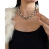 Hebilla de Plata 925 Collar Clásico de Perlas Shijia Doble Capa Color Mixto Gris Platino Tahitiano para Mujer Extraíble y Apilable