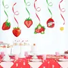 Set de decoración para fiesta de cumpleaños feliz con temática de fresa, pancarta de cumpleaños, adorno para pastel, suministros de decoración de fiesta en espiral
