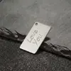 Aço Inoxidável Loveyou Tag Gravada em Branco Pingente Quadrado DIY Acessórios de Joia Pingente para Pulseira Colar