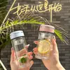 Taza de Bolsillo Mini para Mujer de 180 ml, Taza de Vidrio de Doble Capa de Alto Valor, Taza Espesa de Vidrio de Borosilicato para Separación de Té y Agua