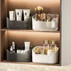 Caja de almacenamiento para armario con espejo, organizador de compartimentos para armario de baño, caja de almacenamiento para cosméticos y mascarillas faciales en la encimera del lavabo