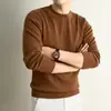 Suéteres de otoño e invierno para comercio electrónico transfronterizo, suéteres de punto, de color liso para el día a día, modernos jacquard de cuello redondo, suéteres cálidos para hombres jóvenes
