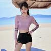 Traje de Baño para Mujer 2025 Nuevo Conjunto Dividido de Tres Piezas para Cubrir la Carne y Lucir Delgado Estilo Ins Mangas Largas Protección Solar Deportivo Fitness Traje de Baño Lote