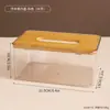 Caja de Pañuelos Transparente de Bambú para Uso Doméstico, Caja de Pañuelos de Escritorio para Sala de Estar, Caja Creativa Simple para Guardar Servilletas