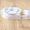 Nuevo Listón de Poliéster de 2.5cm Estampado en Caliente Amor Corazón Pequeño Embalaje de Ramo Regalo Cinta de Flor Hilo de Cinta