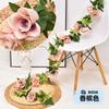 Rosa de Simulação Folha de Rattan Teto Macio Interno Abrigo para Decoração de Tubo de Água Flor Artificial de Plástico Cesta Suspensa Trepadeira