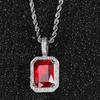 Collar de Piedras Preciosas Coloridas para Hombre, Joyería Popular de Hip-Hop Europeo y Americano Transfronterizo, Accesorios de Alta Gama para Mujer, Colgante de Zirconia