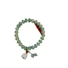 Pulsera de Jade Dorado Natural para Mujer, Nuevo Estilo Chino Retro Ágata Aventurina Color Caramelo Pulsera de Cuentas de Ábaco para Mujer con Cuenta Amarilla de Transferencia