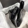 2026 Tendências de Moda Cor Sólida Bico Fino Salto Agulha Zíper Traseiro Botas de Cano Curto Estilo Coreano Elegante Moda Diária Botas de Moda
